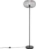 QAZQA johanna - Design Vloerlamp | Staande Lamp - 1 lichts - H 1450 mm - Zwart -  Woonkamer | Slaapkamer