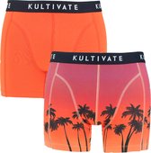 Kultivate sunset 2P boxers oranje - M