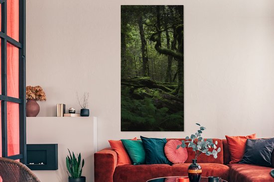 Canvas schilderij 80x160 cm - Wanddecoratie Donkere sprookjes jungle - Muurdecoratie woonkamer - Slaapkamer decoratie - Kamer accessoires - Schilderijen op canvas