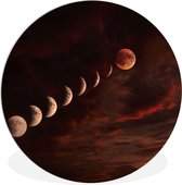 WallCircle - Wandcirkel ⌀ 150 - Maan - Wolken - Lucht - Ronde schilderijen woonkamer - Wandbord rond - Muurdecoratie cirkel - Kamer decoratie binnen - Wanddecoratie muurcirkel - Woonaccessoires