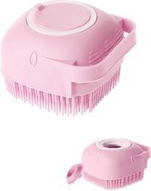 BOTC badborstel - 2 in 1 mini siliconen badborstel - Handheld Douche Body Massage Borstel - Extra Zacht - Pink