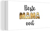 Canvas Schilderij Spreuken - Quotes Beste Mama Ooit - Moeder - Moederdag - 80x40 cm - Wanddecoratie