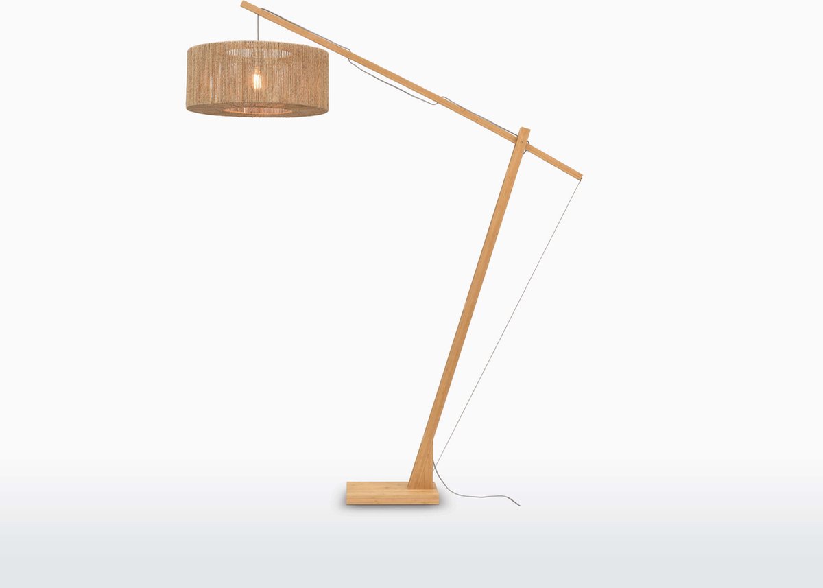 GOOD&MOJO Vloerlamp Iguazu - Bamboe/Jute - 175x60x207cm - Scandinavisch,Bohemian - Staande lamp voor Woonkamer - Slaapkamer