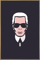 JUNIQE - Poster met kunststof lijst Lagerfeld -30x45 /Wit & Zwart