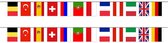 3x drapeaux de pays européens guirlande/ligne de drapeaux de 5 mètres - une sélection de pays - Articles de fête/décoration