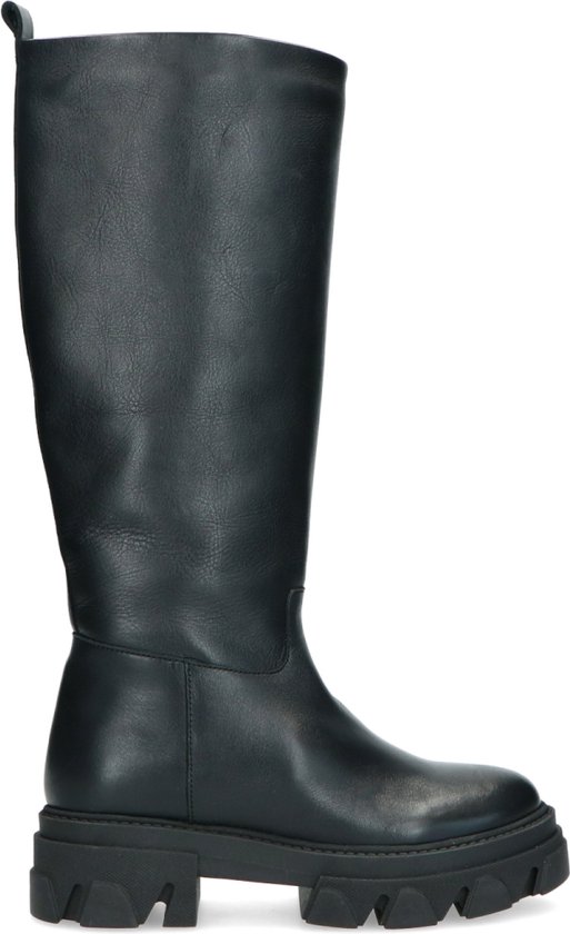 Sacha - Dames - Hoge zwarte laarzen met grove zool - Maat 39 | bol.com