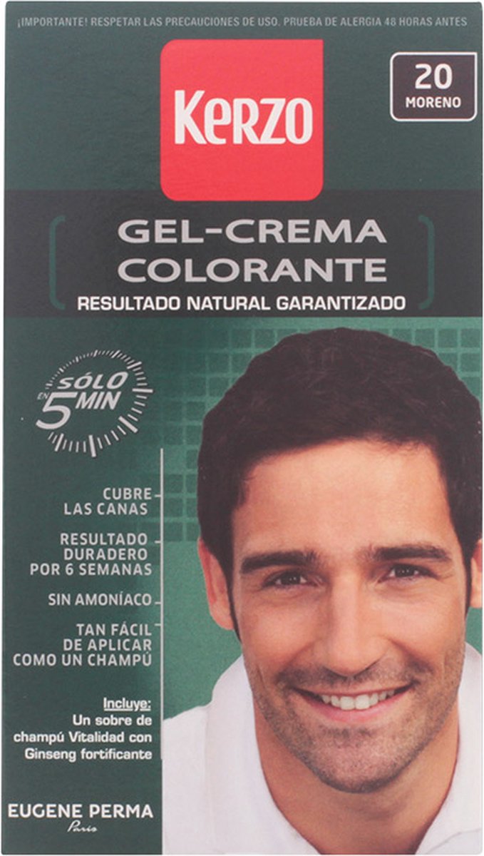 Kerzo Tinte Para Hombre Gel-crema #20 Moreno 100 G