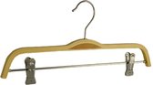 De Kledinghanger Gigant - 5 x Rok / broekhanger berkenhout naturel gelakt met anti-slip knijpers, 37 cm