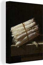 Canvas Schilderij Stilleven met asperges - Schilderij van Adriaen Coorte - 30x40 cm - Wanddecoratie