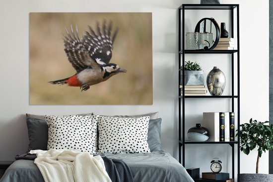 Peintures sur toile - Un pic épeiche en route pour nourrir ses petits - 120x90 cm - Décoration murale