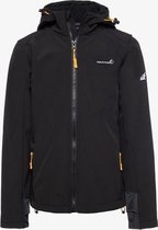 Mountain Peak kinder outdoor softshell jas - Zwart - Maat 116 - Winddicht en waterafstotend - Ademend materiaal