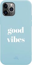 iPhone 12 Pro Max Case - Good Vibes Blue - xoxo Wildhearts Short Quotes Case