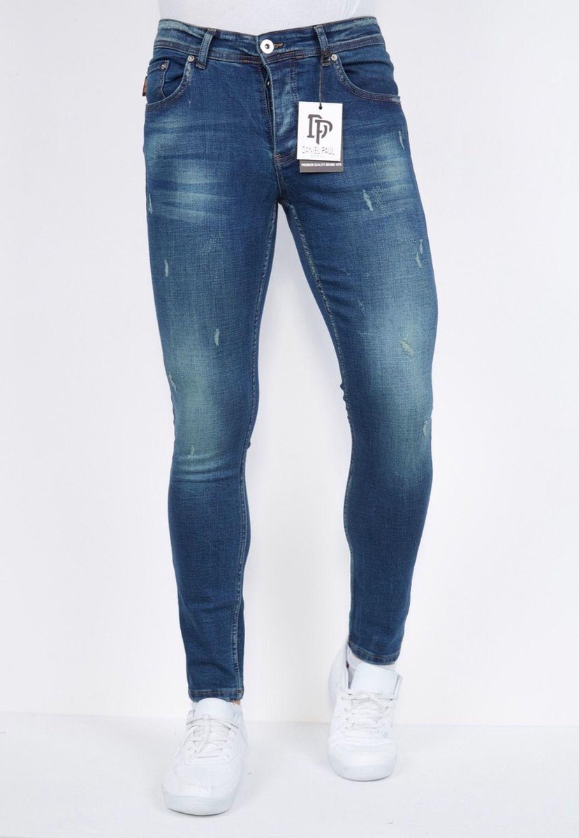 Slim Fit Jeans Heren Ripped - DP/S-31 -Blauw