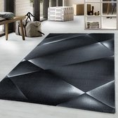 Zwart Tapijt Laagpolig Vloerkleed - 120x170cm- Modern - Woonkamer - Salon - Slaapkamer - Eetkamer