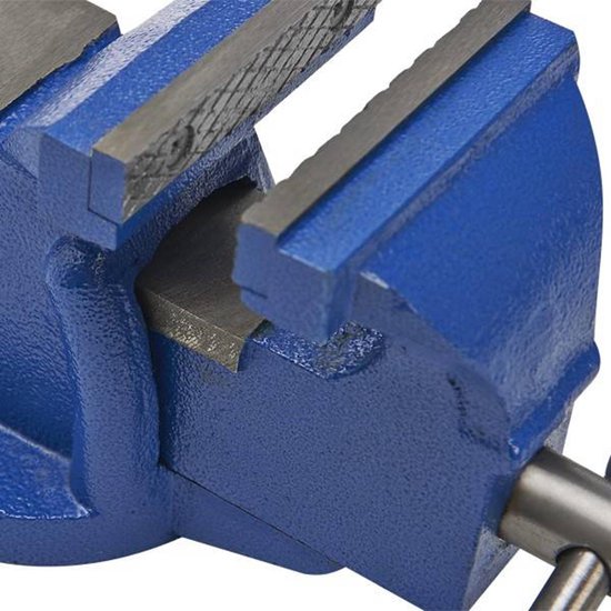 Benson Bankschroef Vast - Kaakcapaciteit 125 mm - 8 kilo - Blauw