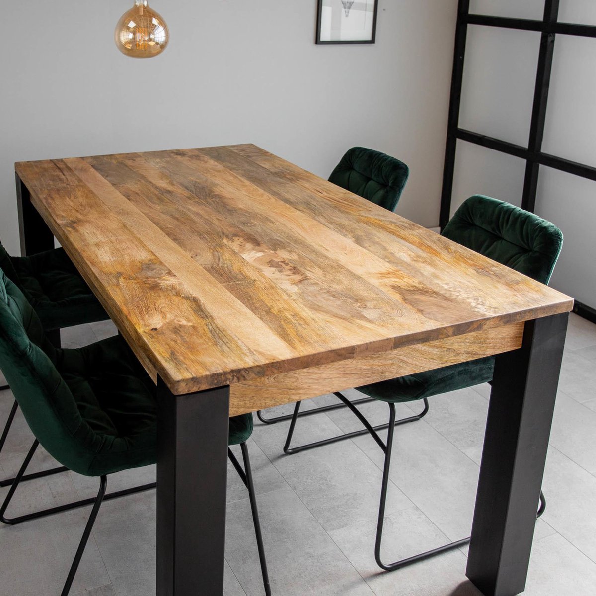 Kansas Table À Manger Industrielle Bois 240cm I Livraison Gratuite -  Dimehouse