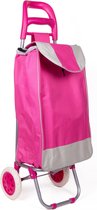 Bol.com Benson Boodschappentrolley - roze - 96 x 34 x 21 cm - 40 liter aanbieding