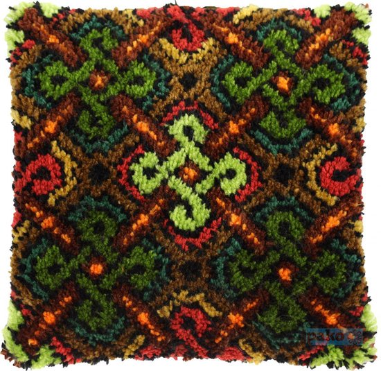 Pako Smyrna knoop kussen borduurpakket - symmetrische figuren - geprint stramien - 013.330 - DIY kit