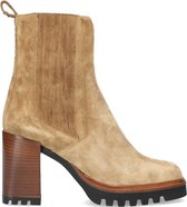 Notre-V 41345 Enkellaarsjes - Enkelboots - Dames - Camel - Maat 38