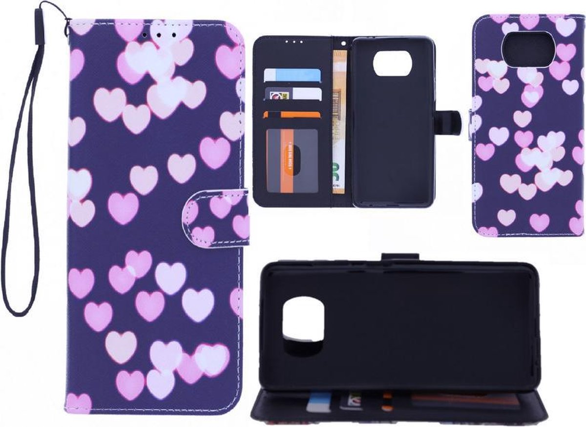 Bookcase Geschikt voor: Nokia 5.4 / 3.4 Bookcase hoesje met print - Hearts
