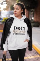 Dogs Welcome People Tolerated Hoodie, Grappige Hoodies Met Hondenthema, Sweatshirt Met Capuchon, Unisex Sweatshirt Met Capuchon, D004-047W, L, Wit