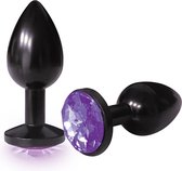 Bejeweled Annodized Stainless Steel Plug - Violet - Butt Plugs & Anal Dildos
