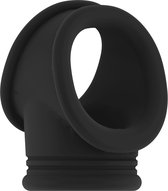 No.48 - Cockring with Ball Strap - Black - Cock Rings