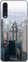 Geschikt voor Samsung Galaxy A50 hoesje - New York - Skyline - Mist - Siliconen Telefoonhoesje