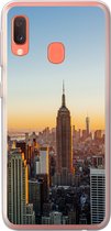 Samsung Galaxy A20e hoesje - New York - Skyline - Zonsondergang - Siliconen Telefoonhoesje