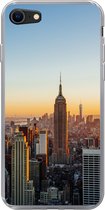 Geschikt voor iPhone 7 hoesje - New York - Skyline - Zonsondergang - Siliconen Telefoonhoesje