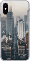 Geschikt voor iPhone X hoesje - Skyline van New York - Siliconen Telefoonhoesje