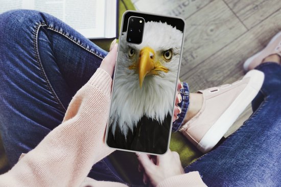 Telefoonhoesje Geschikt voor Samsung Galaxy S20 Plus hoesje - Arend - Zwart - Wit - Siliconen Telefoonhoesje Telefoonhoesje