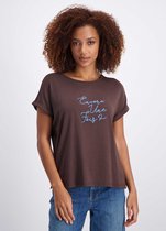 Tramontana | T-Shirt met Tekst Opdruk | Dark Brown | Maat S