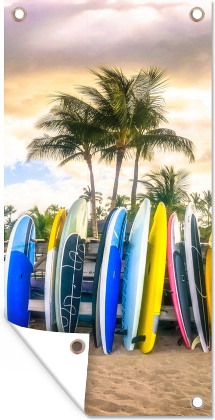 Tuinposter Surfplanken - 30x60 cm - Tuindoek - Buitenposter