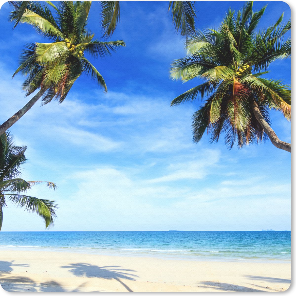 Muismat 30x30 cm - Mousepad Palmbomen - Strand - Zee - Muismatten