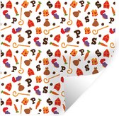 Muurstickers - Sticker Folie - Sinterklaas - Sint - Sinterklaas Decoratie - Kinderen - Jongens - Meisjes - Kids - 30x30 cm - Plakfolie - Muurstickers Kinderkamer - Zelfklevend Behang