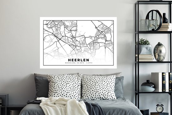 Stickers Stickers muraux - Plan de la ville - Heerlen - Pays- Nederland - 120x80 cm - Feuille adhésive - Carte