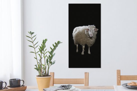 Tableau Mouton - Animaux de la ferme - Zwart - 40x80 cm - Décoration murale