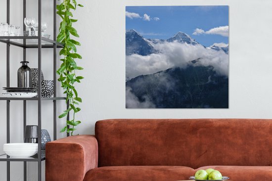 Tableau sur toile Vue sur l' Eiger Suisse aux Alpes Berner - 90x90 cm - Décoration murale
