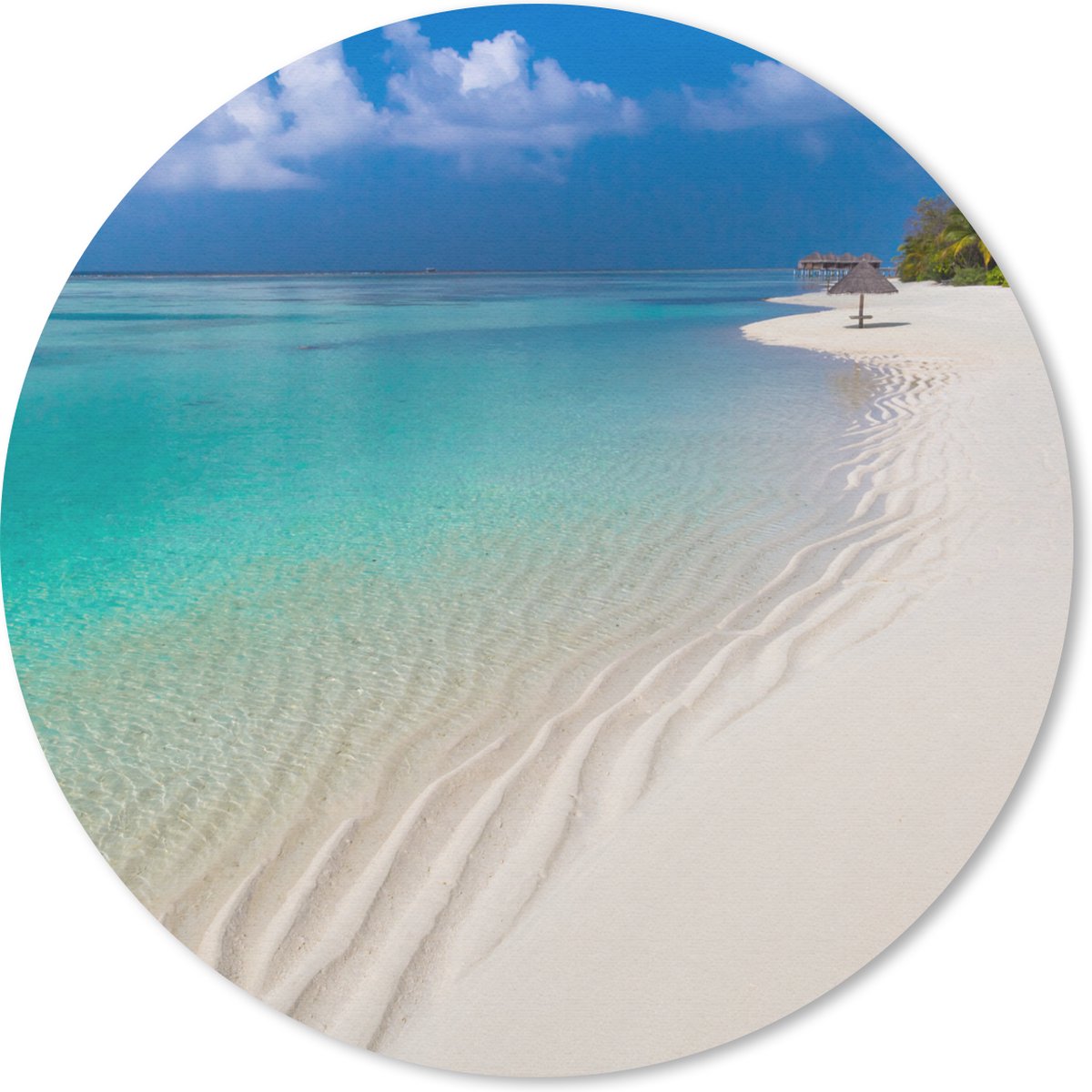 Muismat rond 20x20 cm - Mousepad Zee - Strand - Zomer - Ronde muismatten