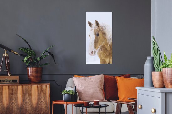 Stickers Stickers muraux - Cheval - Neige - Hiver - 40x80 cm - Film adhésif