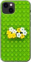 Geschikt voor iPhone 13 mini hoesje - Ondervloer met bloemen - Siliconen Telefoonhoesje