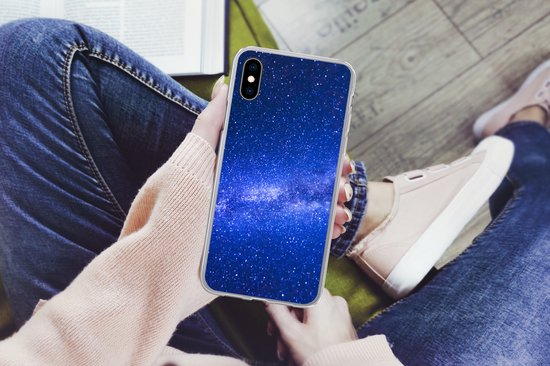 Coque iPhone X - Ciel étoilé - Univers - Blauw - Siliconen