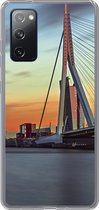 Geschikt voor Samsung Galaxy S20 FE hoesje - Rotterdam - Erasmus - Zonsondergang - Siliconen Telefoonhoesje