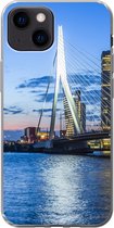 Geschikt voor iPhone 13 mini hoesje - Rotterdam - Water - Skyline - Siliconen Telefoonhoesje