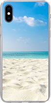 Geschikt voor iPhone Xs hoesje - Tropisch - Strand - Zee - Siliconen Telefoonhoesje