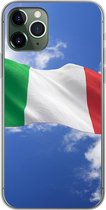 iPhone 11 Pro hoesje - De vlag van Italië wappert in de lucht - Siliconen Telefoonhoesje
