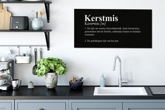 Tableau sur toile Définition de Noël - Citations - Proverbes - Dictionnaire - Noël - 80x40 cm - Décoration murale