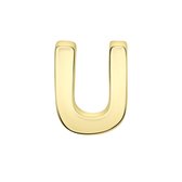 Gerecycled stalen goldplated charm letter - u