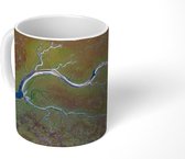 Mok - Vogelperspectief van een zout moeras in Nederland - 350 ML - Beker